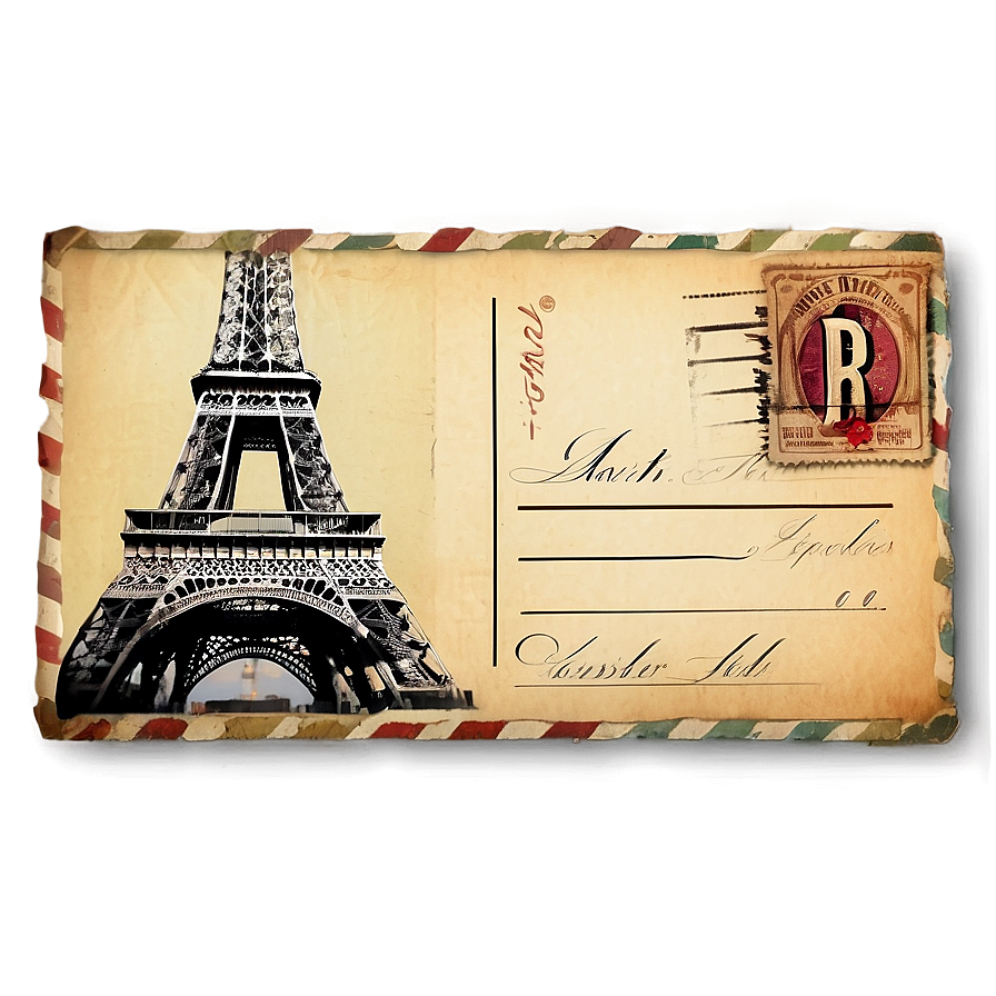 Paris Vintage Postcard Design Png 06232024