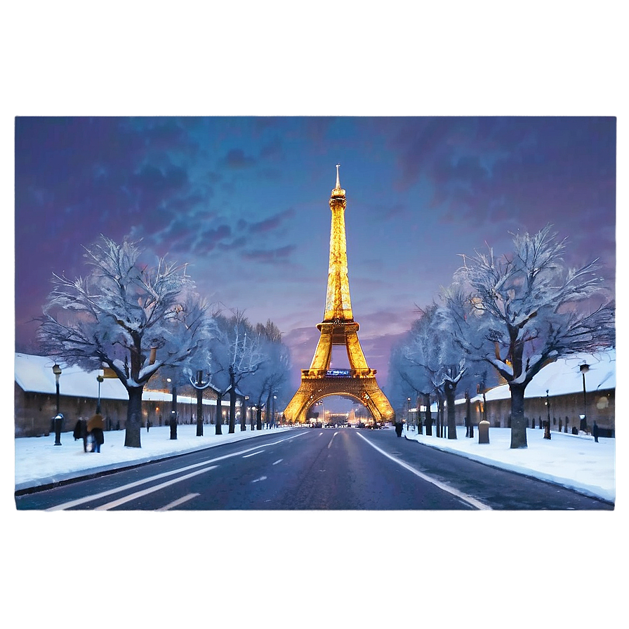 Paris Winter Wonderland Scene Png 06232024