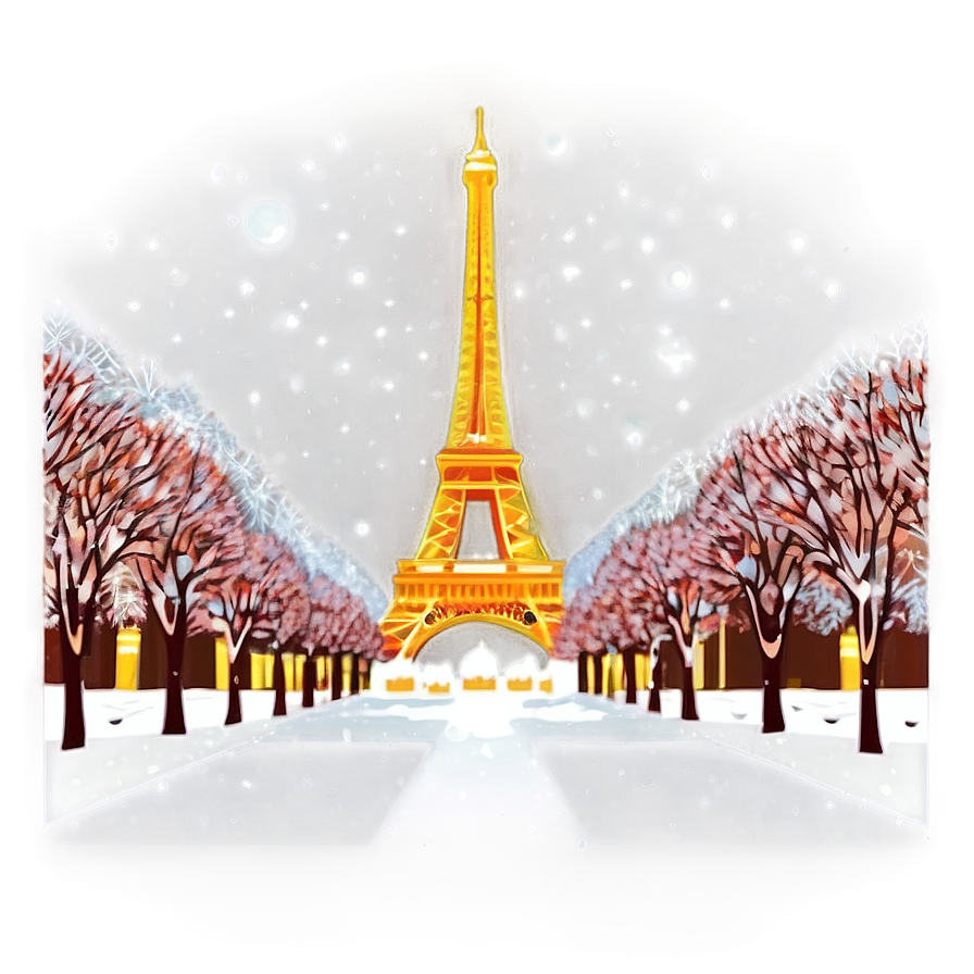 Paris Winter Wonderland Scene Png 81