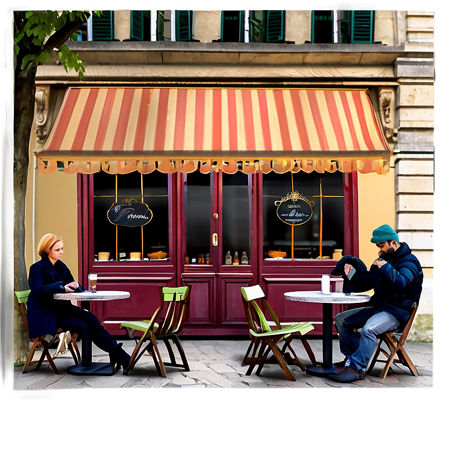 Parisian Cafe Scene PNG 06232024 PNG with transparent background