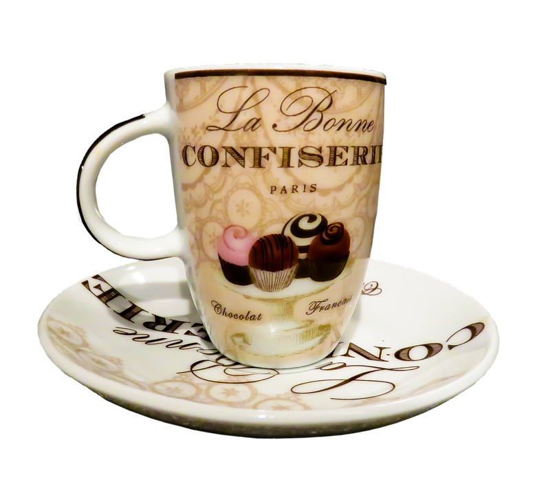 Parisian Confectionery Cupand Saucer PNG with transparent background
