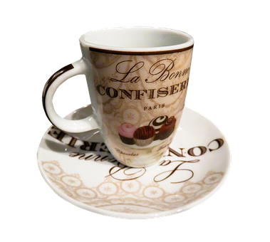 Parisian Confectionery Cupand Saucer PNG with transparent background