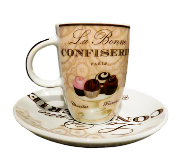 Parisian Confectionery Cupand Saucer PNG with transparent background