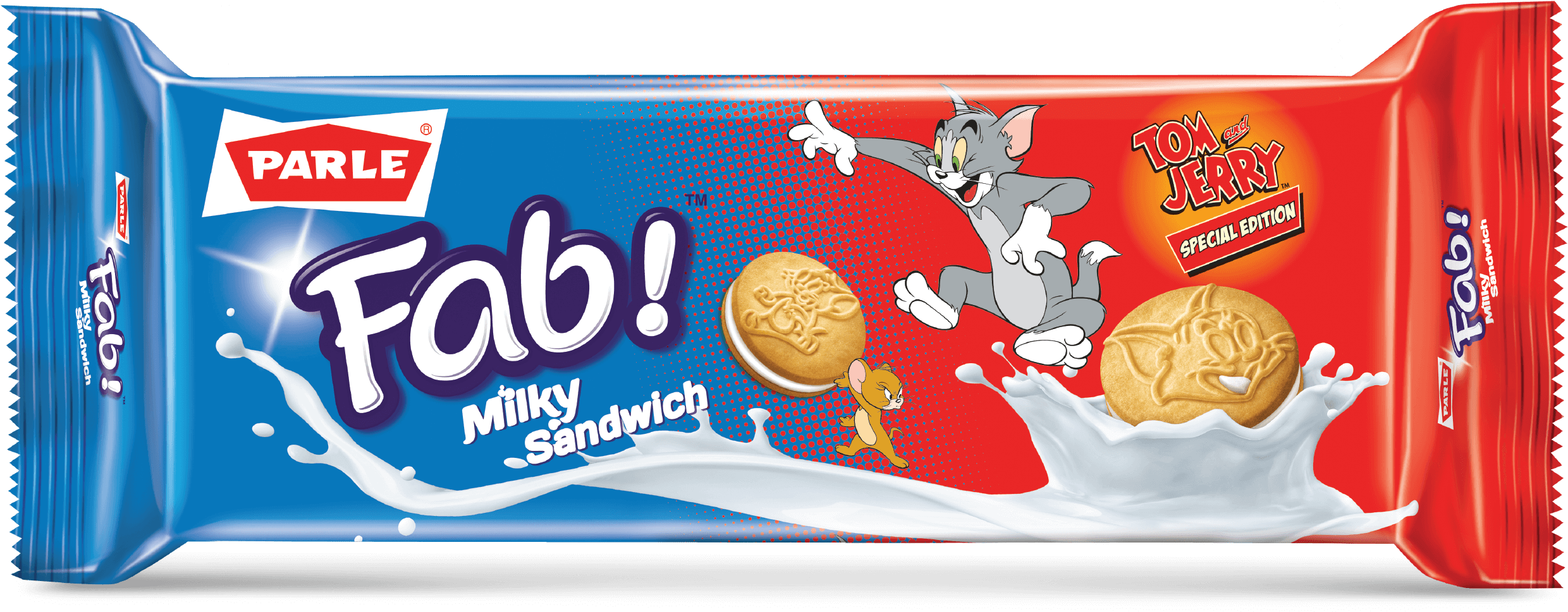 Parle Fab Milky Sandwich Biscuit Pack Tomand Jerry Edition