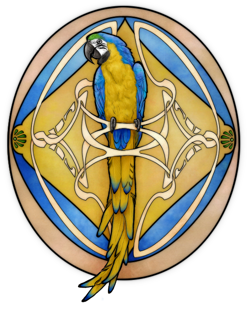 Parrot Prince Symbol Stained Glass