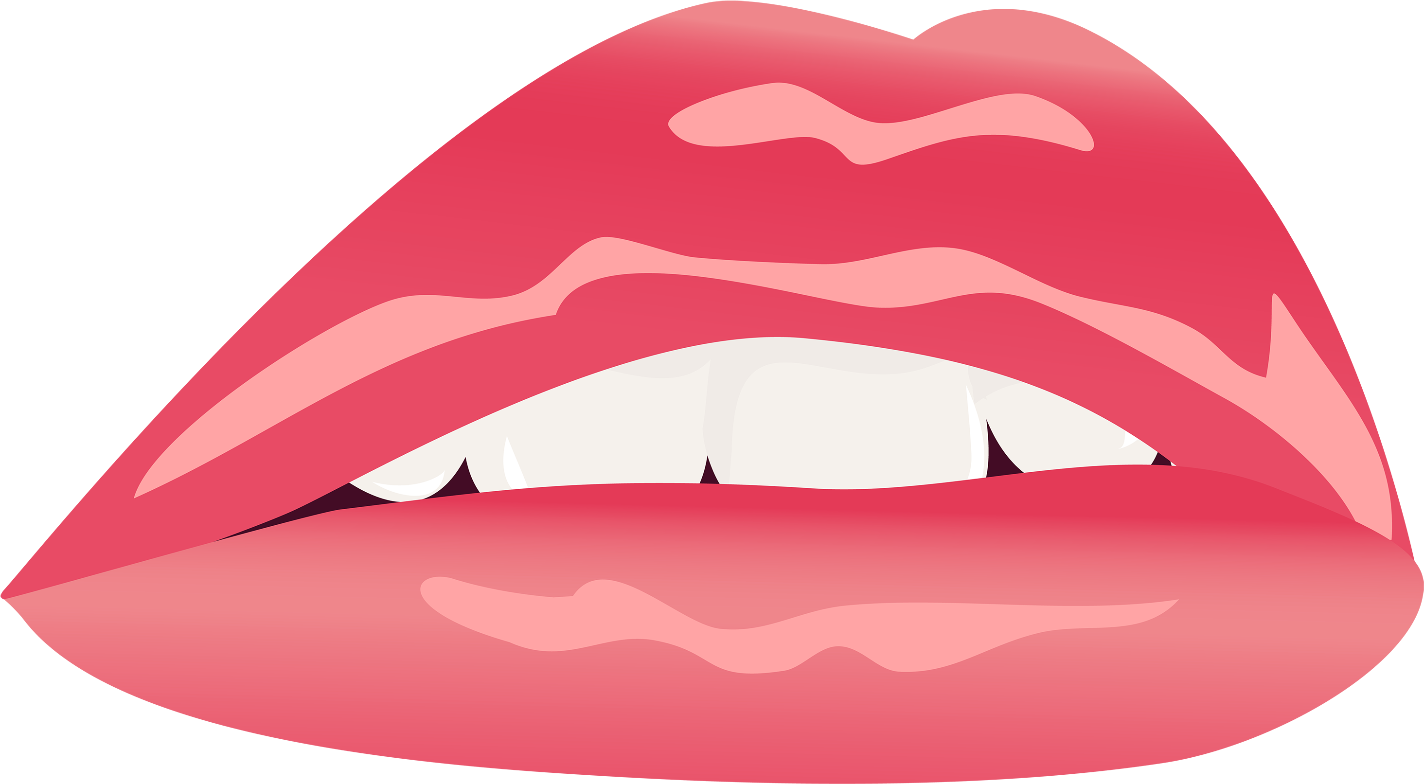 Parted Lips Vector Illustration PNG with transparent background