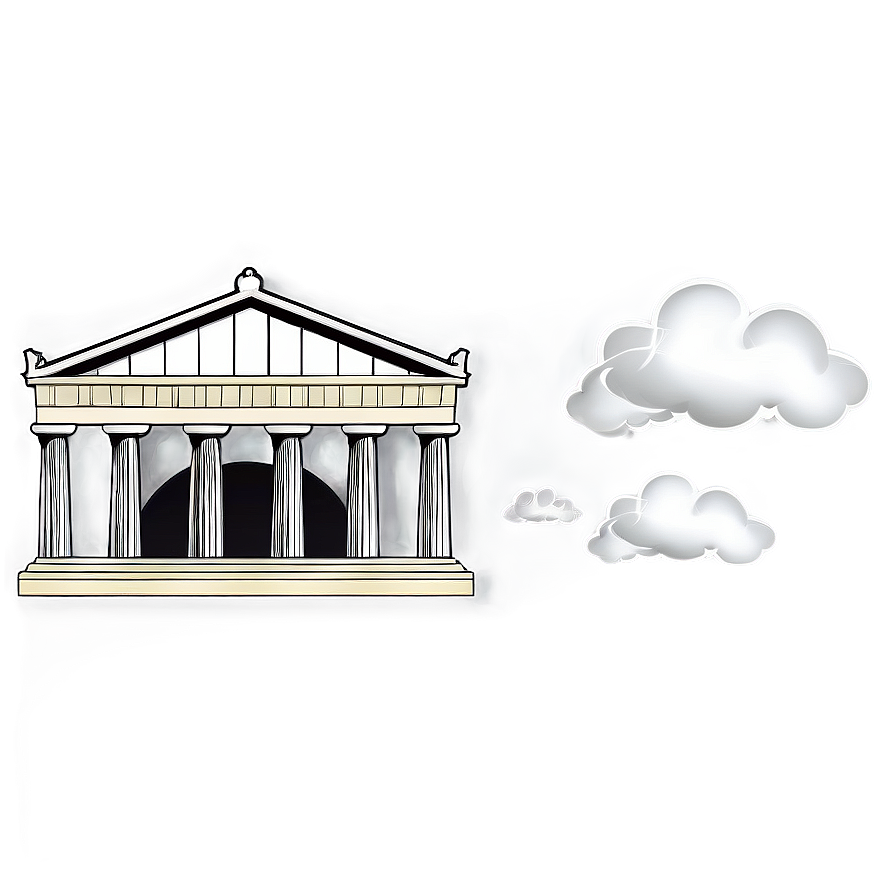 Parthenon With Clouds Background Png 74