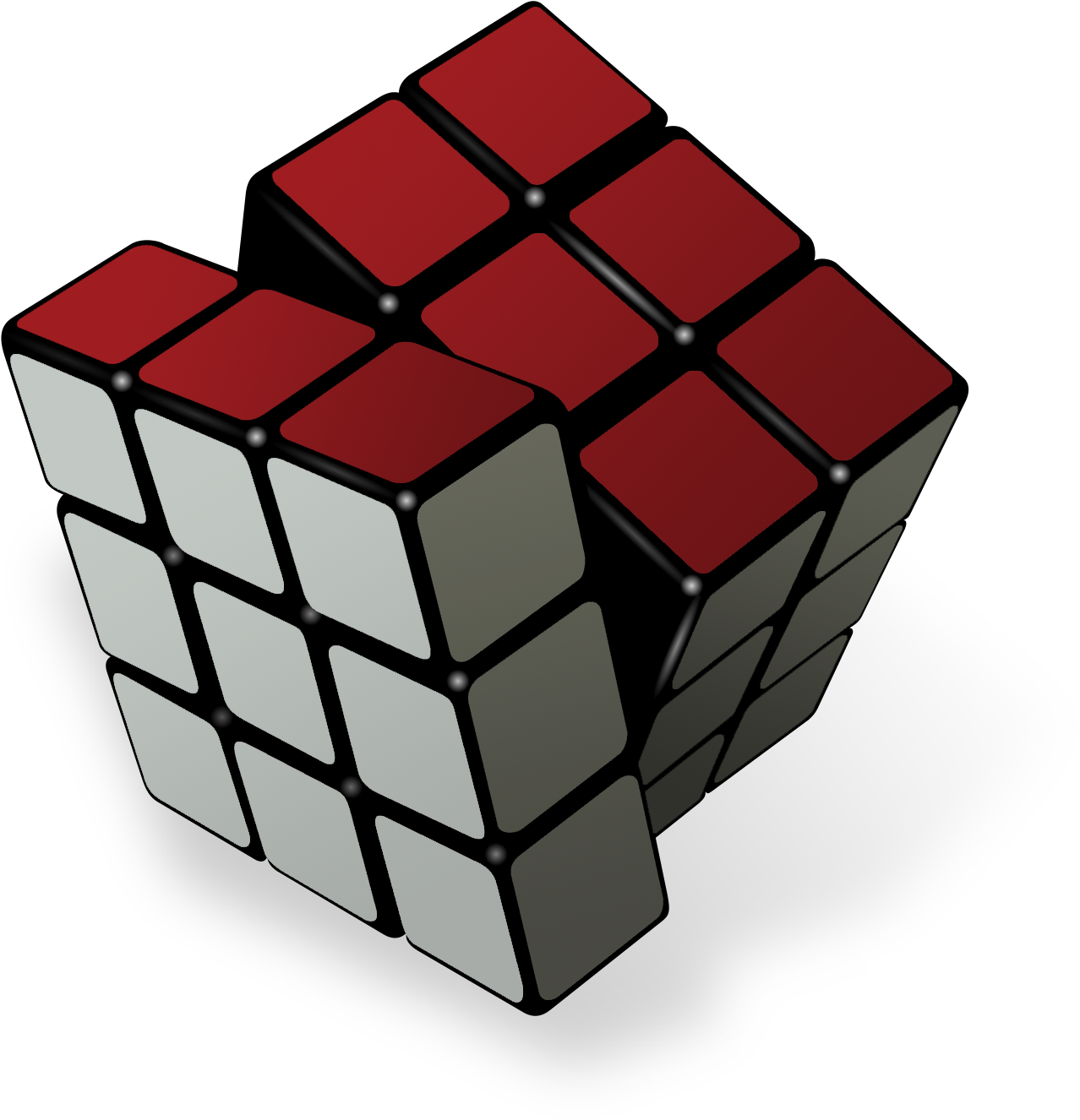 Partially Solved Rubiks Cube3 D Render