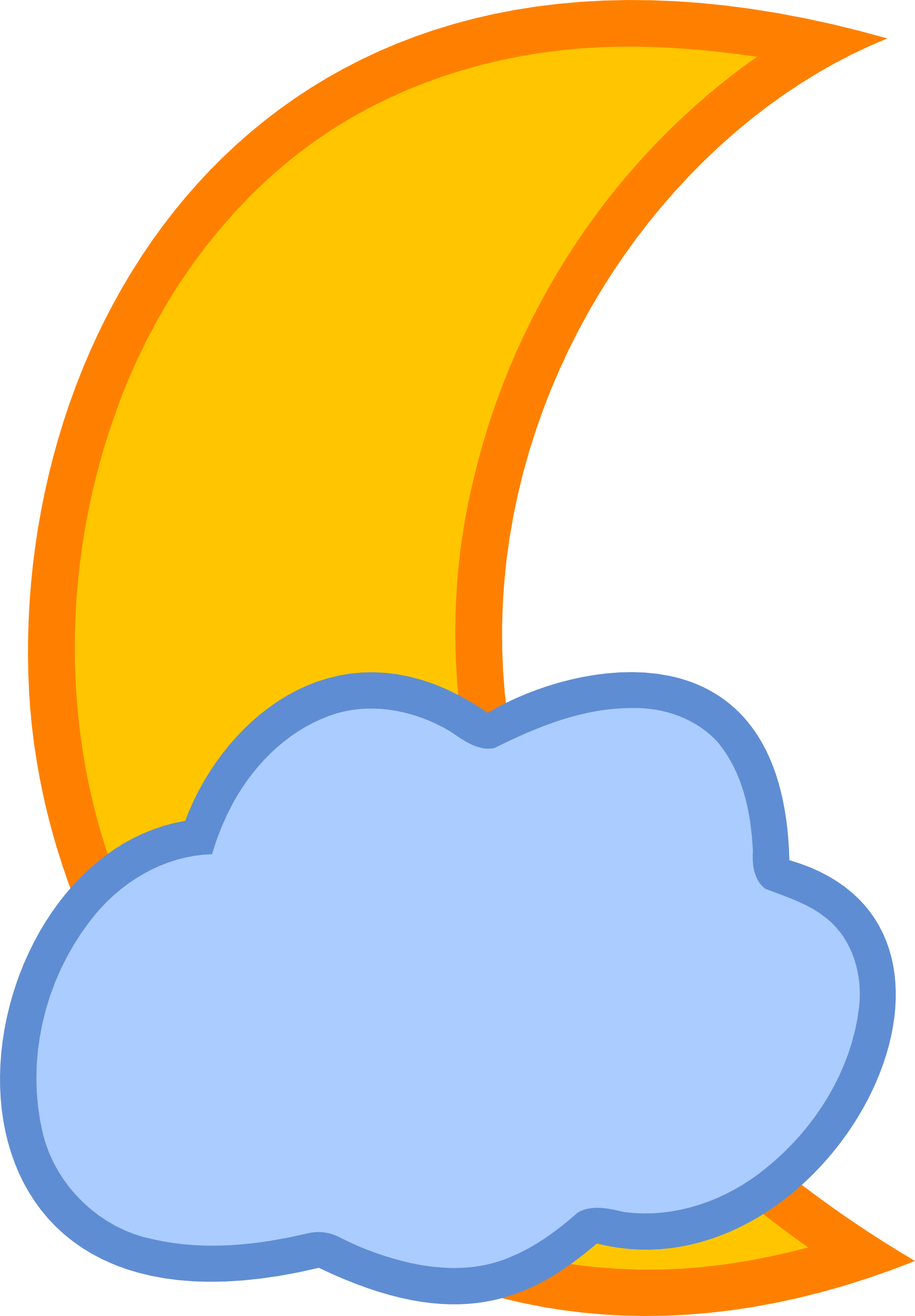 Cloud Covered Moon Clouds, Clip Art, Illustrations, - Moon With Clouds Clipart, HD Png Download PNG with transparent background