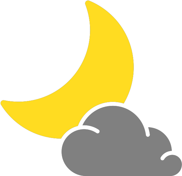 Simple Weather Icons Cloudy Night - Cloudy Night Weather Symbol, HD Png Download PNG with transparent background