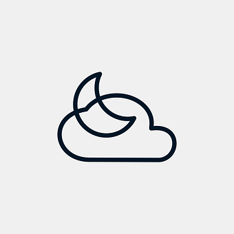 Partly Cloudy Night Icon PNG with transparent background
