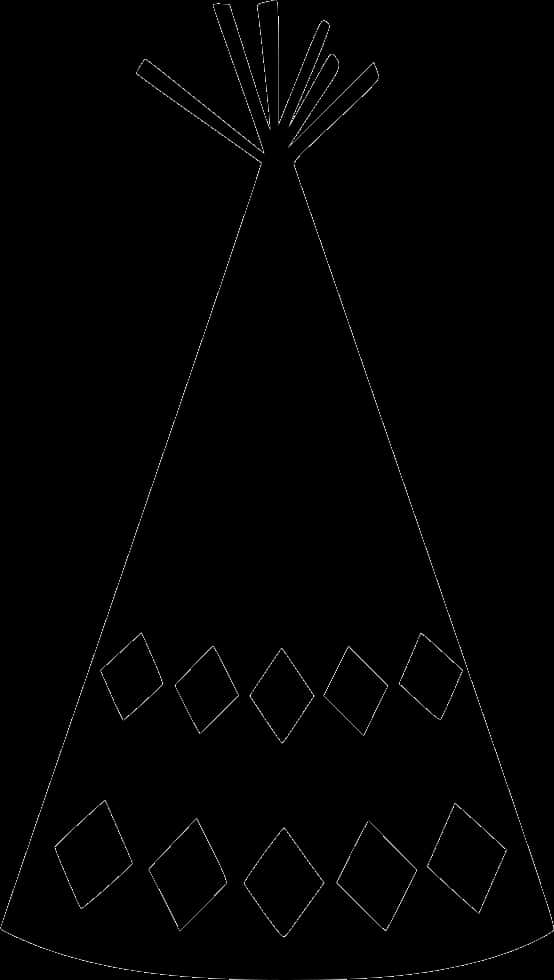 Party Hat Outline Graphic PNG with transparent background