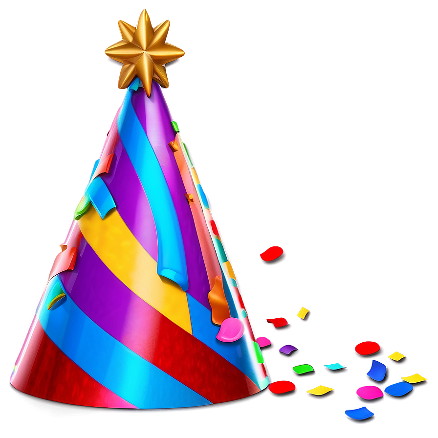 Party Hat with Confetti PNG bhe PNG image with a transparent background, free high-resolution download