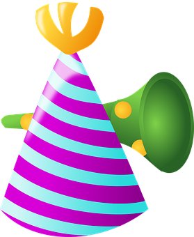 Party Hatand Horn Clipart PNG with transparent background
