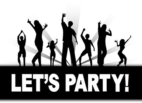 Party Invitation Silhouette PNG with transparent background