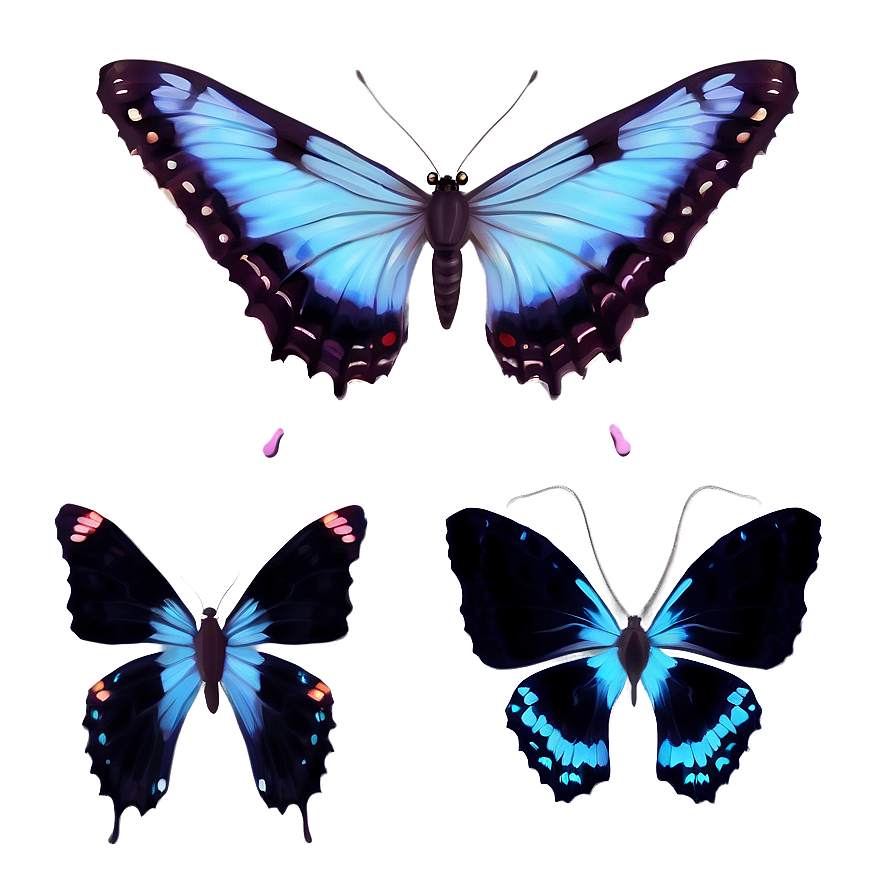 Pastel Blue Butterflies Png Faq19