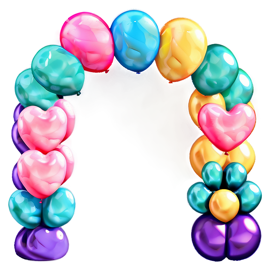 Pastel Colors Balloon Arch Png 7