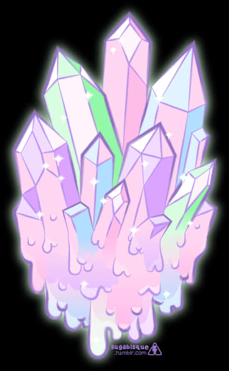 Pastel Crystal Cluster Tattoo Design