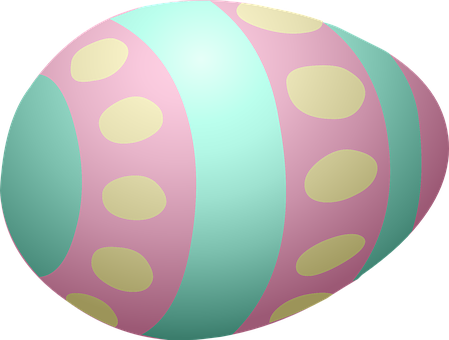 Pastel Easter Eggwith Polka Dots PNG with transparent background