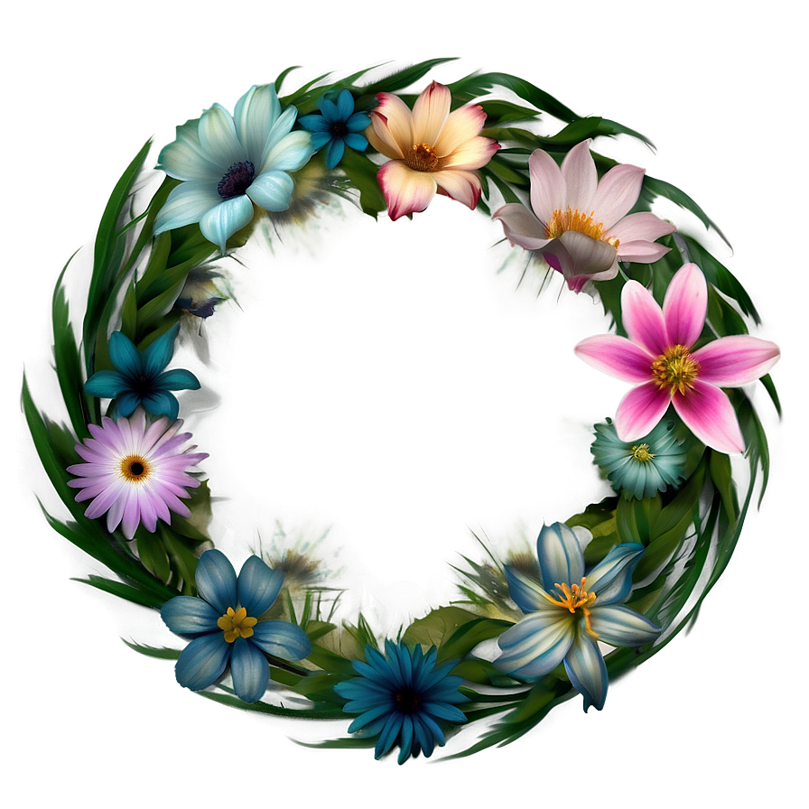 Pastel Flower Circle Png 06252024