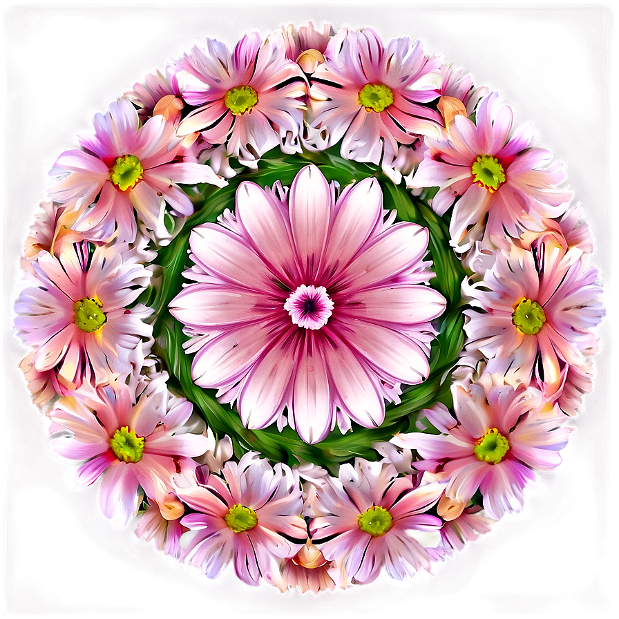 Pastel Flower Circle Png 06252024