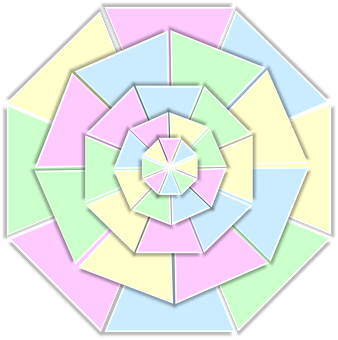 Pastel Geometric Spiral PNG with transparent background