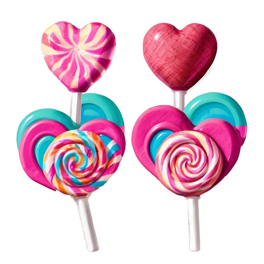 Pastel Heart Lollipop Png 06292024