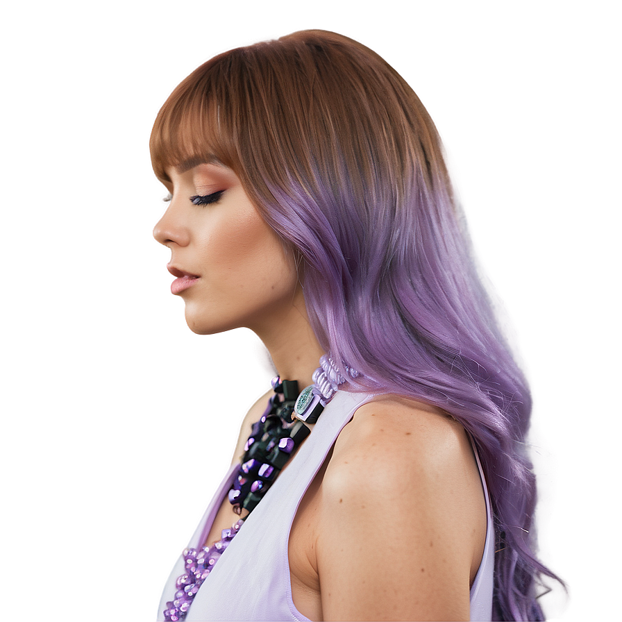 Pastel Purple Hair Dreamy Style Png 78