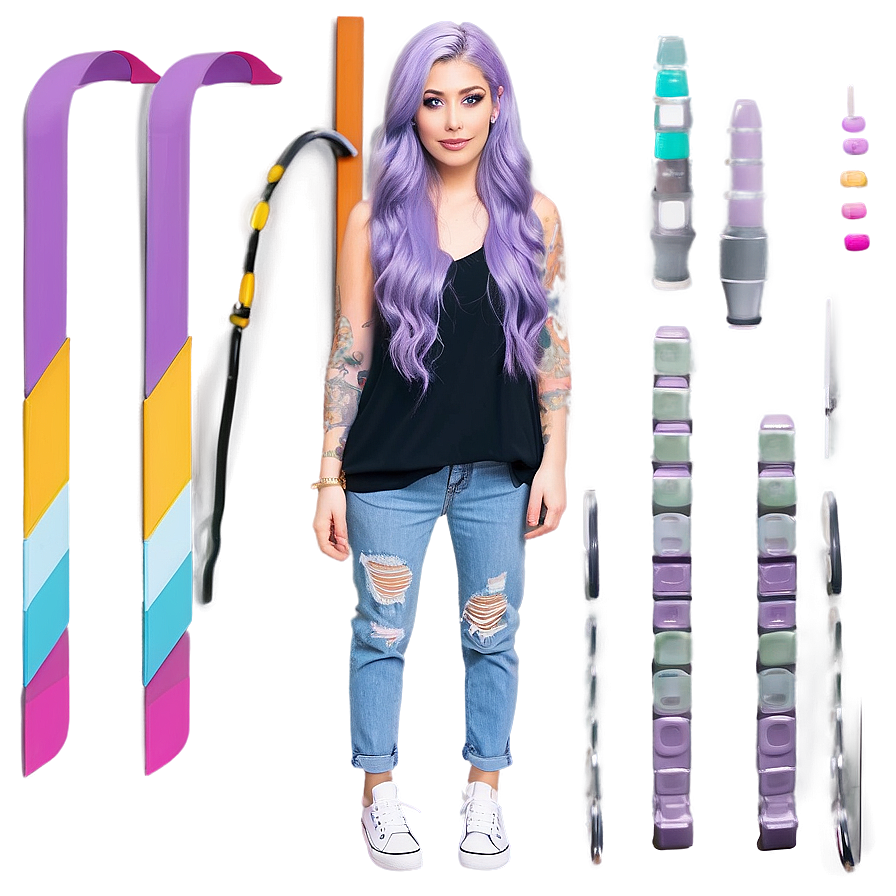 Pastel Purple Hair Dreamy Style Png Cdu