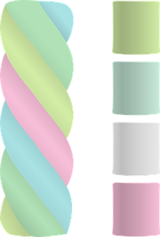 Pastel Twisted Marshmallow Art PNG with transparent background