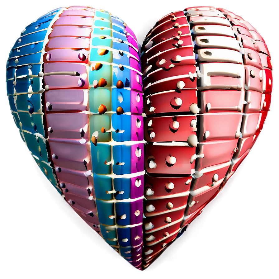 Patchwork Heart Clipart Design Png 58