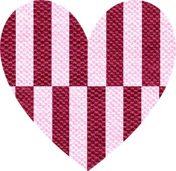 Patchwork Heart Pattern Valentines PNG with transparent background