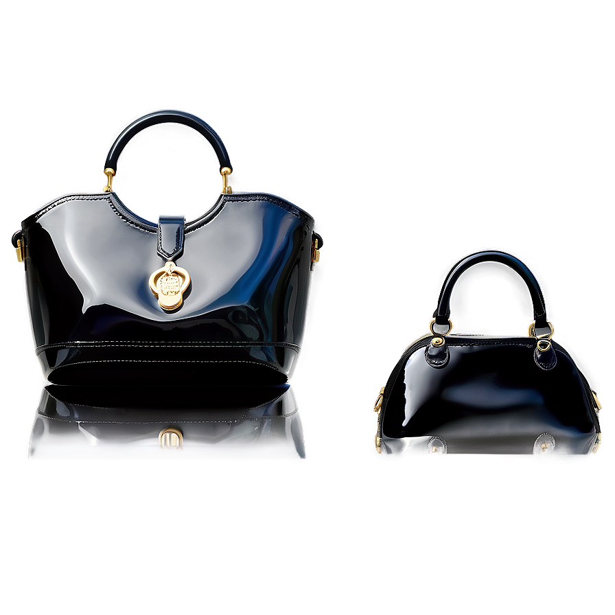 Patent Leather Handbag PNG 06252024 PNG with transparent background