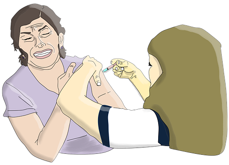 Patient Receiving Injection Cartoon PNG with transparent background