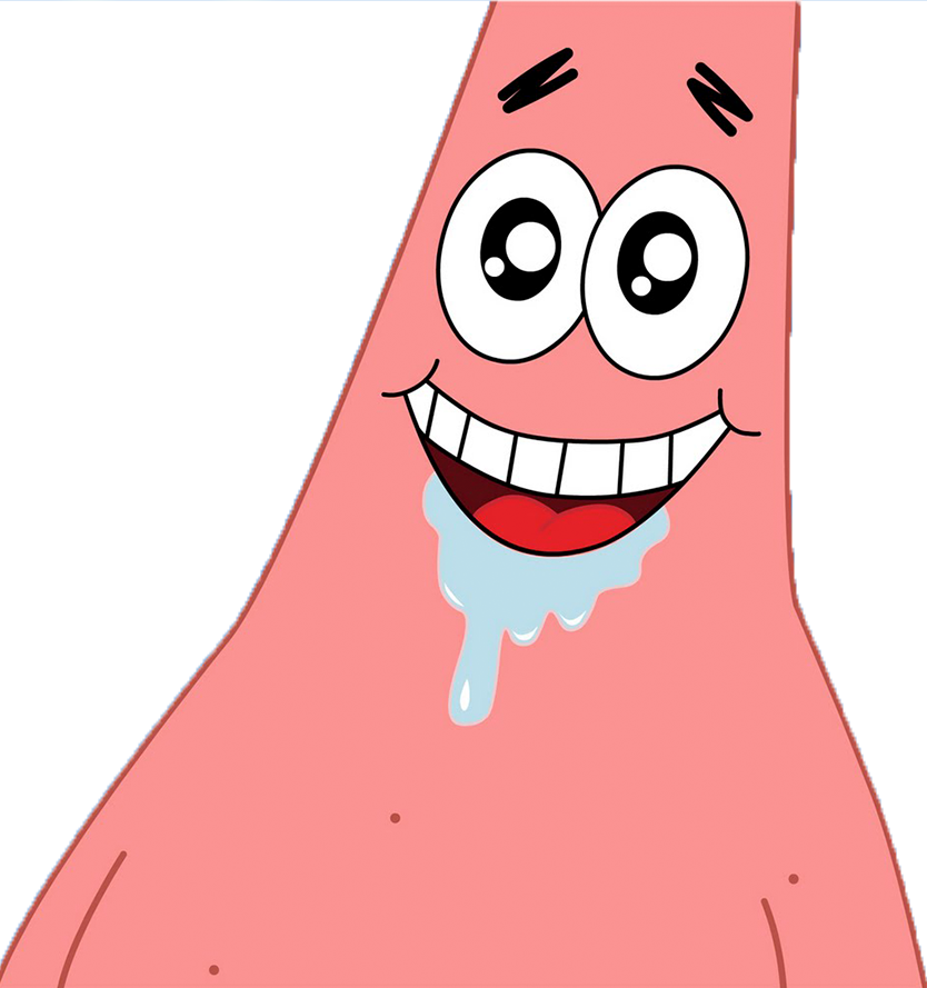 Patrick Star Drooling Cartoon PNG with transparent background