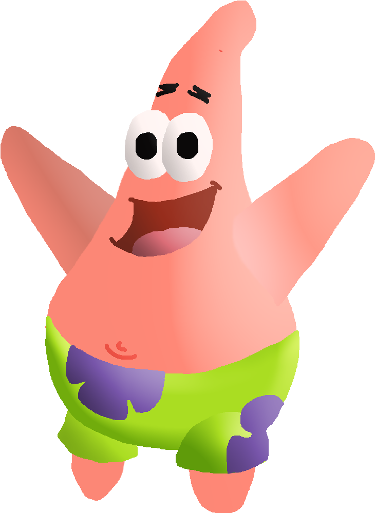 Patrick Star Happy Expression PNG with transparent background