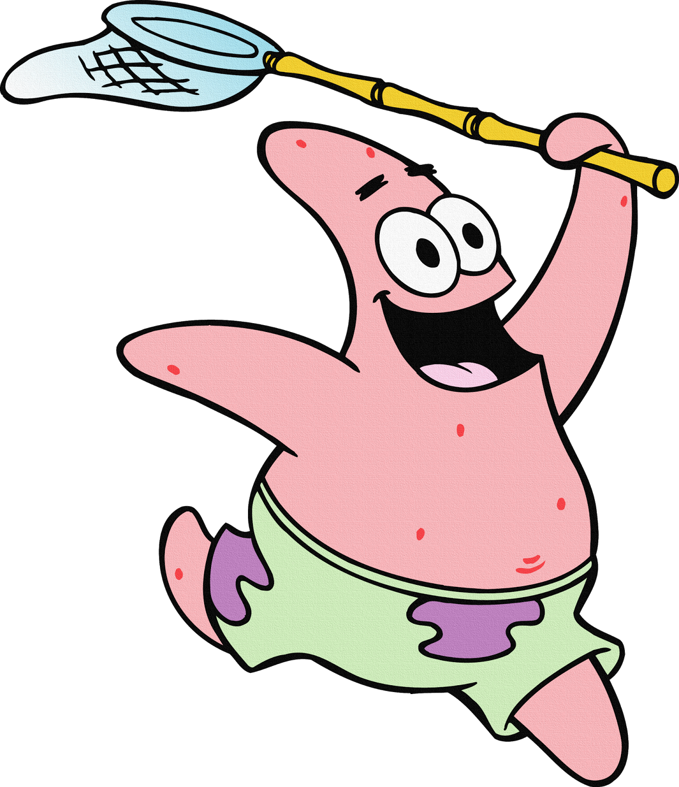 Patrick Star Joyful Net Swing PNG with transparent background