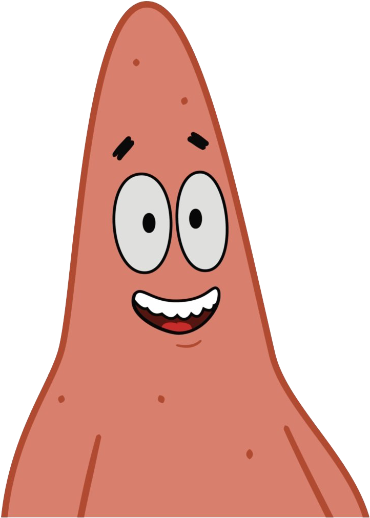 Patrick Star Smiling Cartoon Character PNG with transparent background