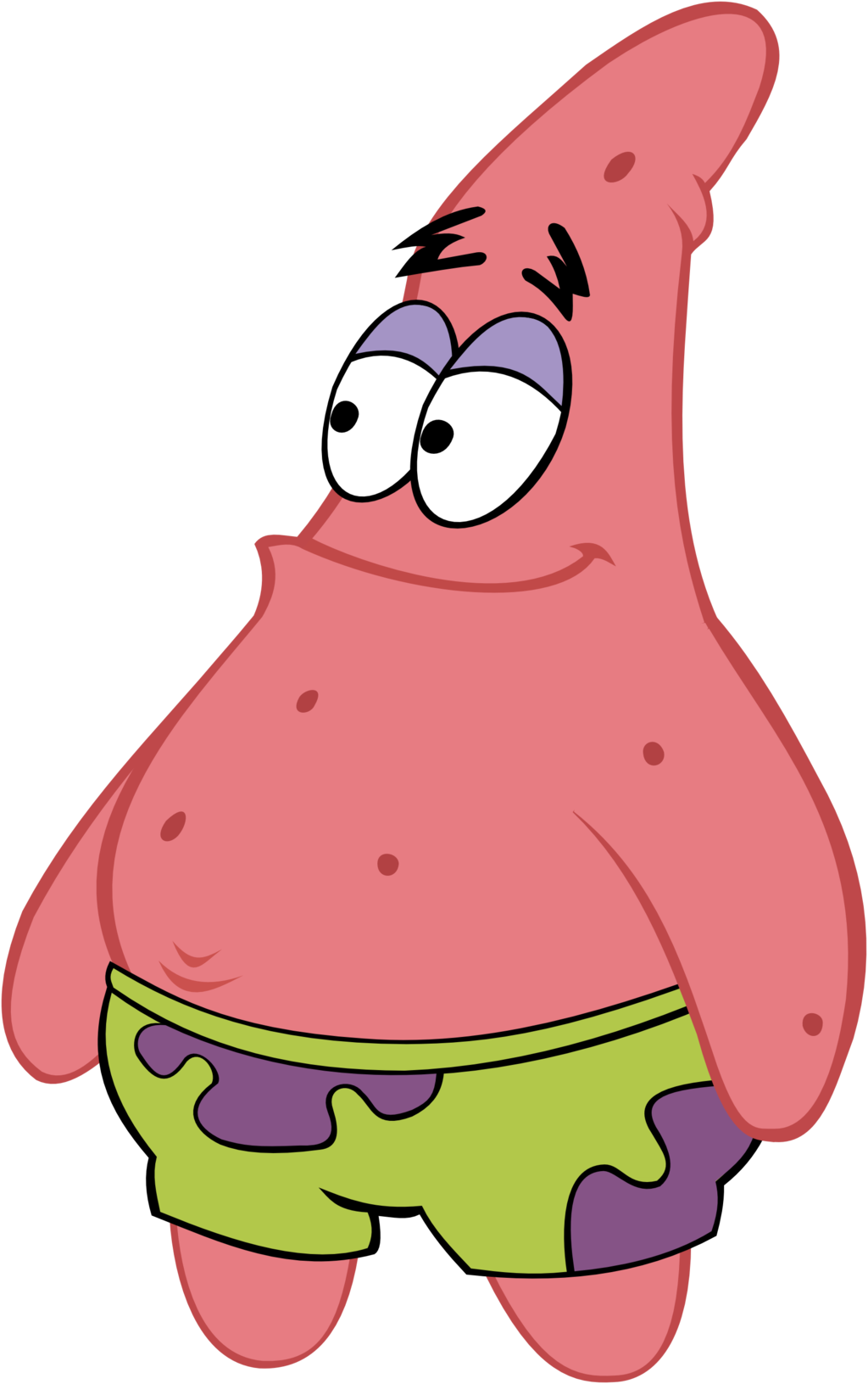 Patrick Star Standing Sponge Bob Cartoon PNG with transparent background