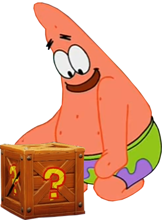 Patrick Star With Mystery Box PNG with transparent background