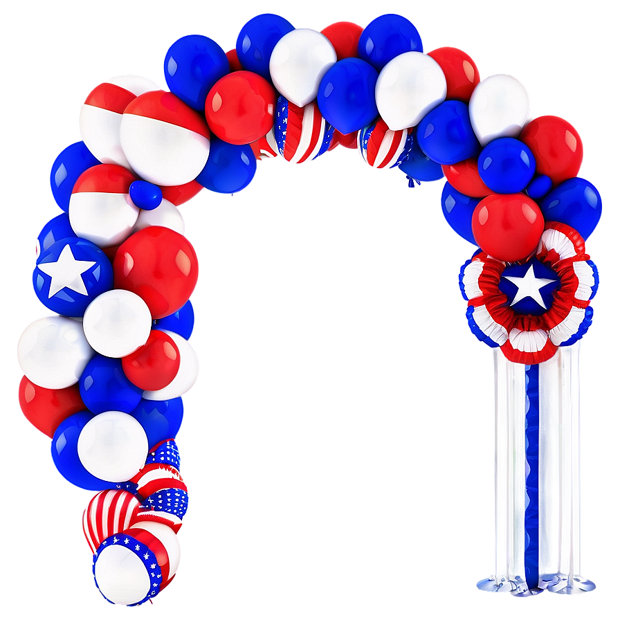 Patriotic Balloon Arch For Independence Day Png 06212024