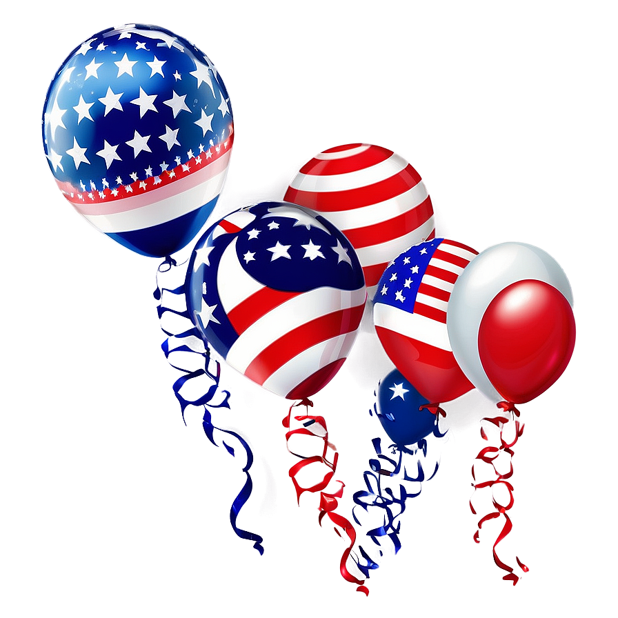 Patriotic Balloons 4th Of July Png 89