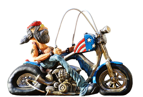 Patriotic Biker Figurine PNG with transparent background