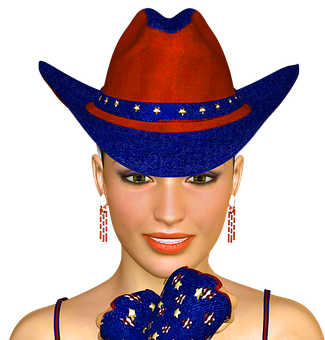 Patriotic Cowgirl3 D Render