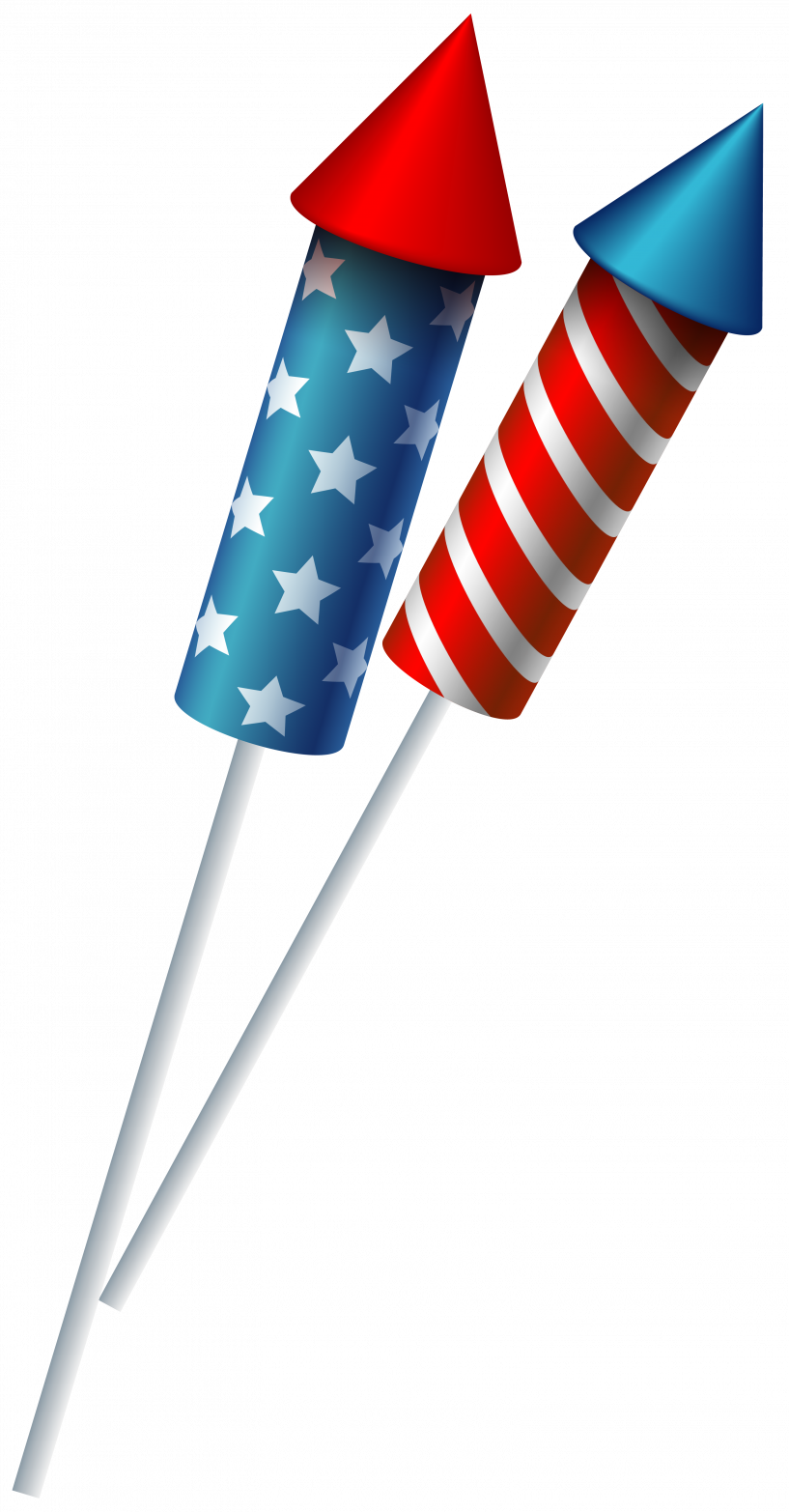 Patriotic Fireworks Rockets Clipart