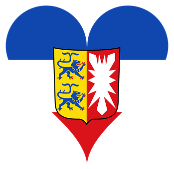 Patriotic Heartwith Shield Emblem