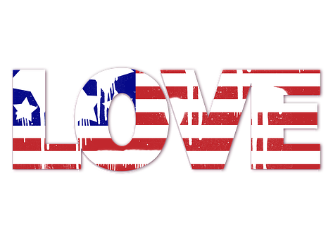 Patriotic Love Graphic PNG with transparent background