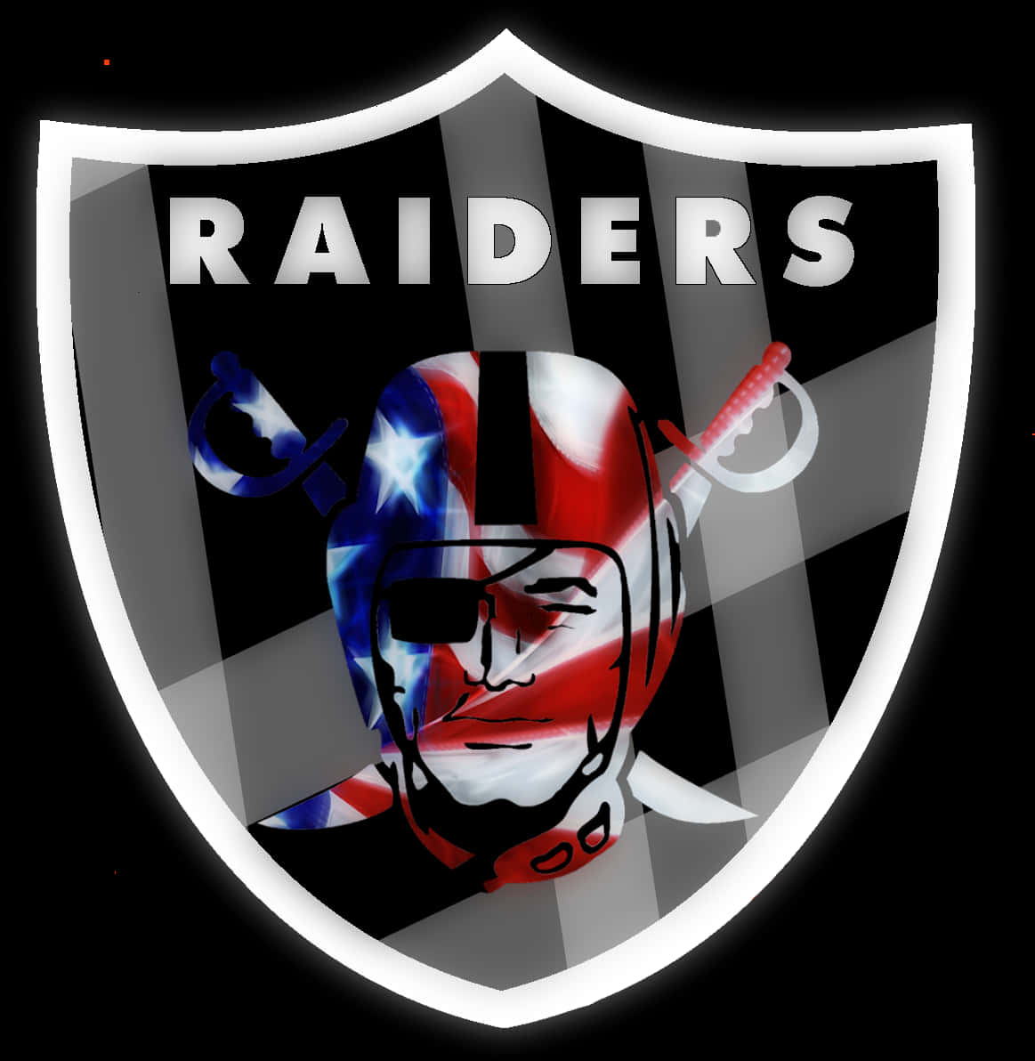 Patriotic Raiders Football Logo