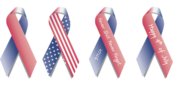 Patriotic Ribbon Collection PNG with transparent background