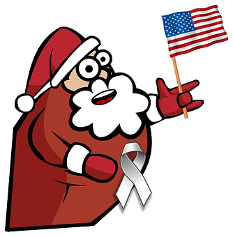 Patriotic Santa Claus Sticker PNG with transparent background